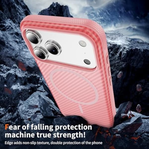 Mobilskal till iPhone 17 Pro Max MagSafe Carbon Fiber - Rosa Rosa