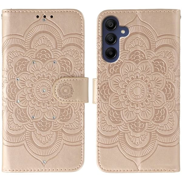 Samsung Galaxy S26 Plus Skal Konstläder Mandala Mönster - Roséguld