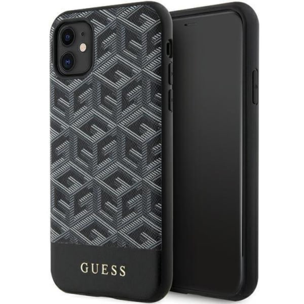 Guess iPhone 11/XR Mobilskal Magsafe Cube Stripes - Svart Svart