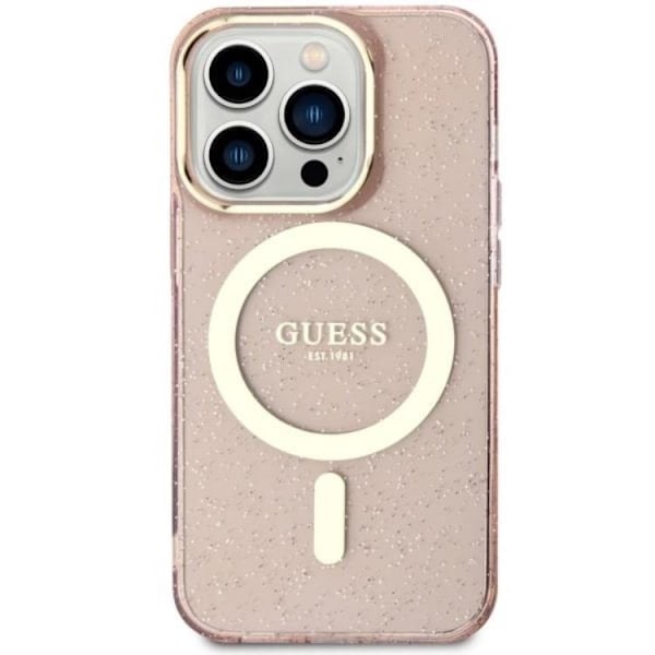 Guess iPhone 11/XR Mobilskal Magsafe Glitter Guld - Rosa