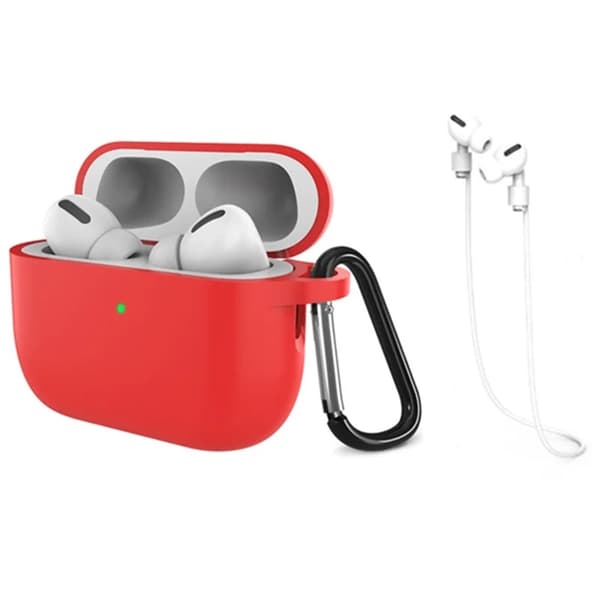 Mobilskal till Airpods Pro 3 Silikon med Anti-förlorad Rem Röd
