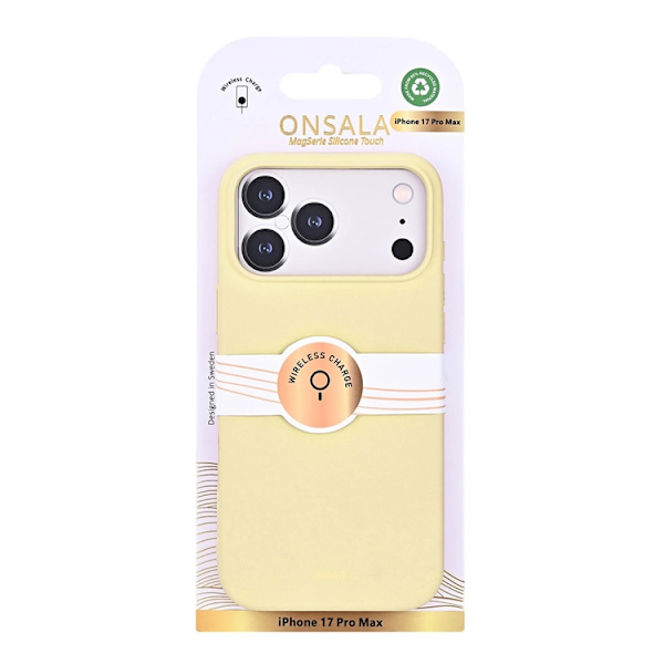 ONSALA Mobilskal till iPhone 17 Pro Max med Silikonkänsla - Citron Gul