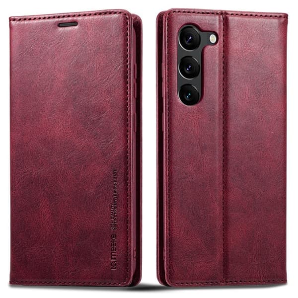 LC.IMEEKE Samsung Galaxy S23 Plånboksfodral Konstläder - Röd