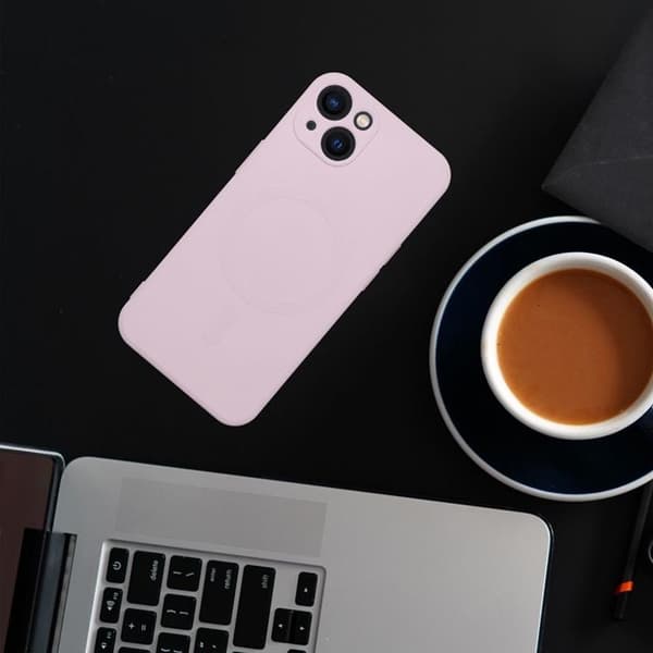 Galaxy S24 -puhelinkotelo Magsafe Silikon - Pinkki Rosa