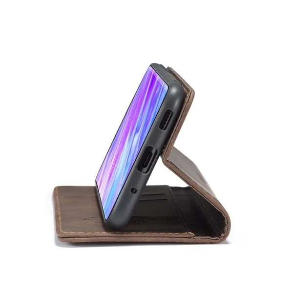 CASEME Series Plånboksfodral Konstläder Ställ Samsung Galaxy S20 Plus - Brun