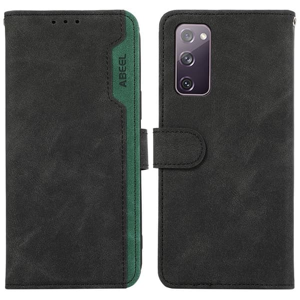 ABEEL Samsung Galaxy S20 FE Konstläder Plånboksfodral RFID-Skydd - Svart