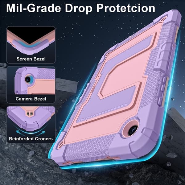Mobilskal till Galaxy Tab A9 Plus Kickstand Med Rem Anti Drop Lila