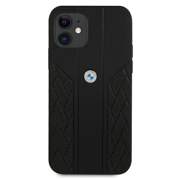 BMW Læder Curve Perforate Skal iPhone 12 mini - Sort Black