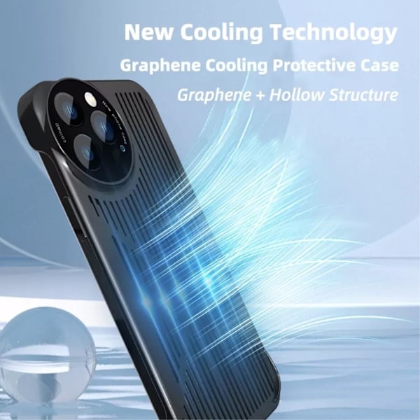 iPhone 12 Pro Max Skal Graphene Heat Dissipation - Blå Bl