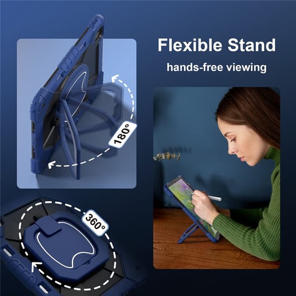 iPad Air 13(2025/2024) Mobilskal Kickstand Silikon+PC - Blå/Svart