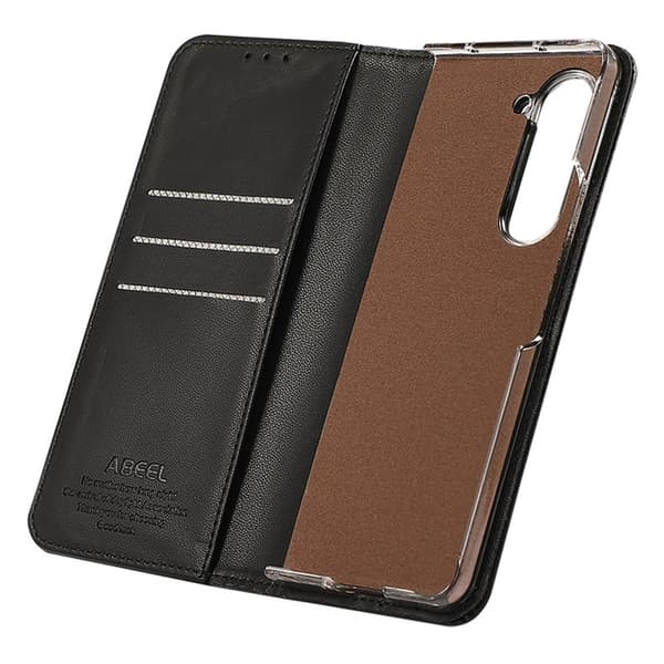 ABEEL Samsung Galaxy Z Fold5 5G Plånboksfodral Konstläder Svart