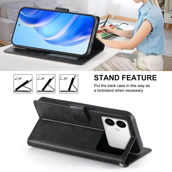 Samsung Galaxy S26 Edge Plånboksfodral Flip Konstläder - Svart