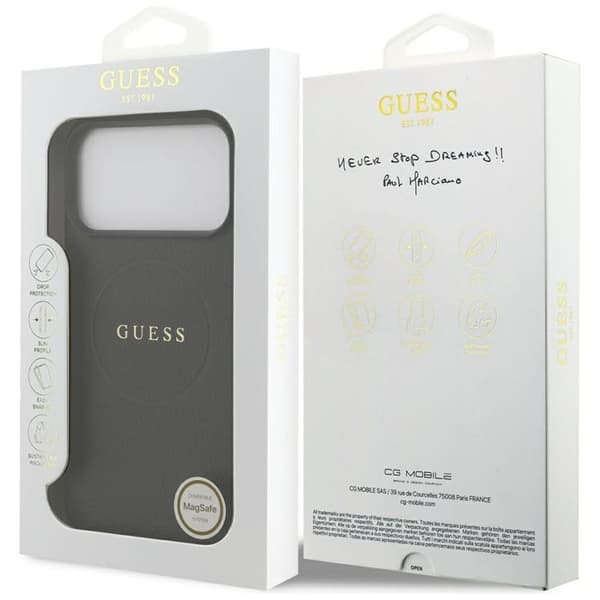 Guess Mobilskal till iPhone 17 Pro Max MagSafe Grained Ring - Svart Svart