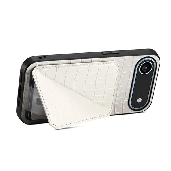 Mobilskal till iPhone Air Korthållare Crocodile Textured - Vit Vit