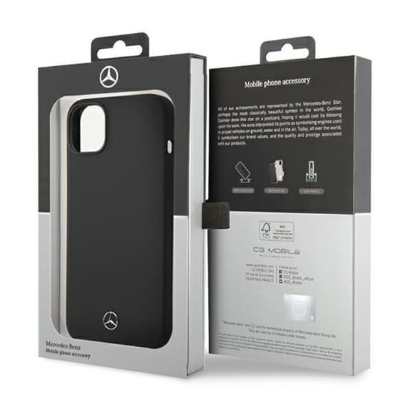 Mercedes iPhone 14 Plus -kuori Magsafe Silicone - Musta Black