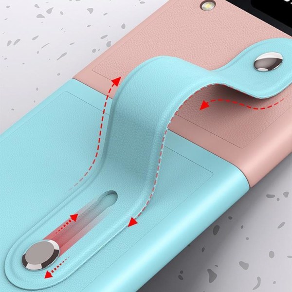 Galaxy Z Flip 4 Case Håndledsbånd Kickstand - Sort