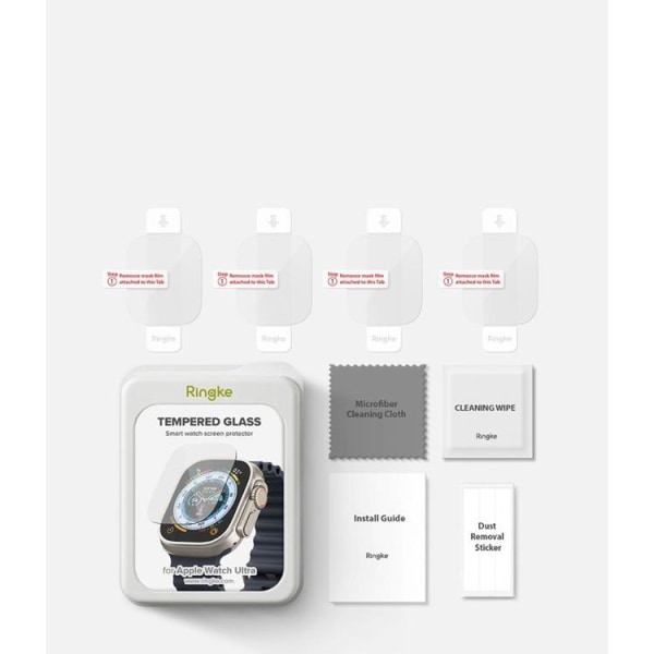 [4-Pack] Ringke Apple Watch Ultra (49mm) Härdat Glas Skärmskydd