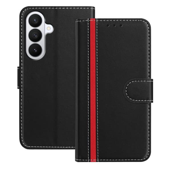 Plånboksfodral för Samsung Galaxy S26 Plus Magnetiskt Konstläder - Svart