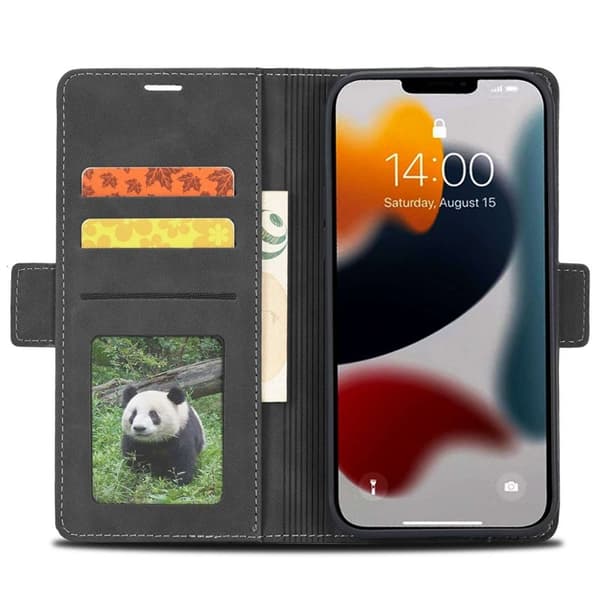 FORWENW F3-Series iPhone 14 Pro Plånboksfodral Konstläder - Svart