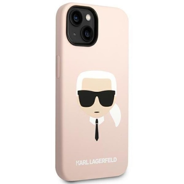 Karl Lagerfeld iPhone 14 Plus Skal Magsafe Silicone Karl`s Head - Rosa