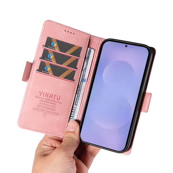 YIKATU Plånboksfodral för Samsung Galaxy S26 Plus Konstläder - Rosa