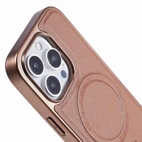 KIGC Mobilskal till iPhone 16 Pro Magsafe Electroplating - Titanguld Guld