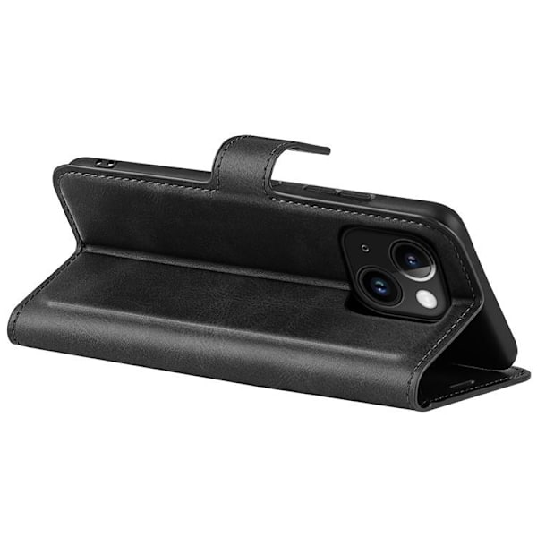 iPhone 15 Plus Plånboksfodral Calf Flip Folio - Svart Svart