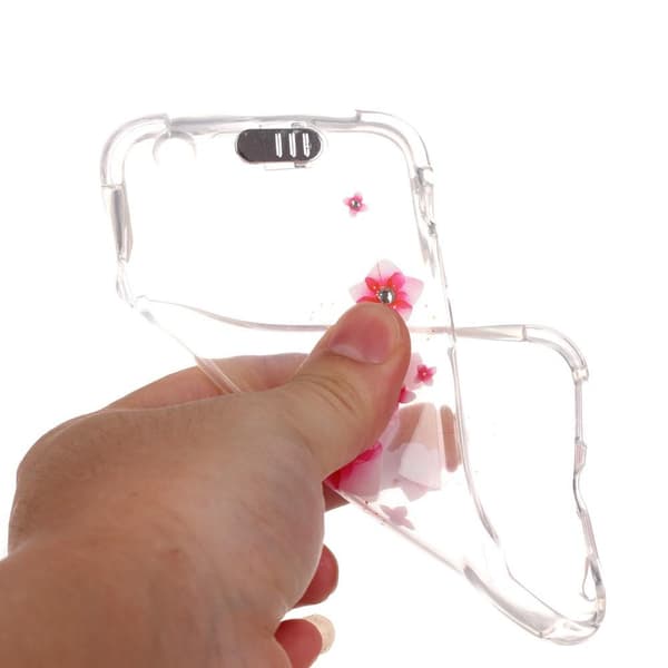 Blinkende Flexiskal til Apple iPhone 6(S) Plus - Rosa Blomster Pink