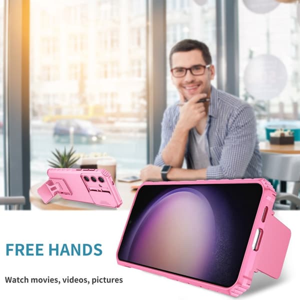 Mobilskal för Samsung Galaxy S26 Plus Kamera Skydd PC + TPU - Rosa