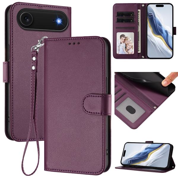 iPhone Air Plånboksfodral Läder med Handledsrem Lila