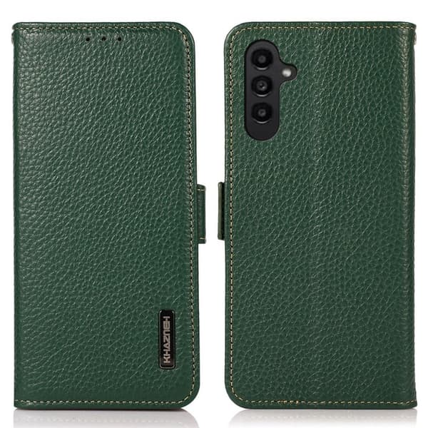 KHAZNEH Samsung Galaxy S26 / S26 Pro Plånboksfodral Äkta Läder RFID Skydd - Grön
