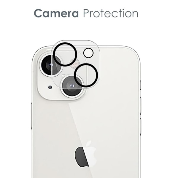 [2-PACK] Skärmskydd iPhone 14 Kameralinsskydd i Härdat glas Svart Svart