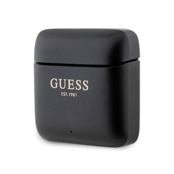 Guess TWS Bluetooth In-Ear-høretelefoner + Dock med trykt logo Sort Black