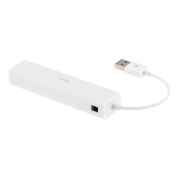 Deltaco USB 2.0 Nätverksadapter med USB-hubb - Vit Vit