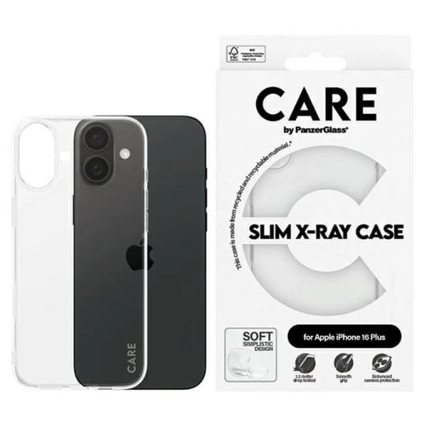 CARE By PanzerGlass Mobilskal till iPhone 16 Plus X-Ray Soft - Transparent