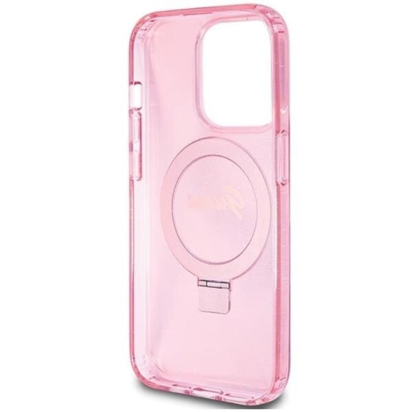 Guess iPhone 15 Pro Mobilskal Magsafe Ringställ Script Glitter