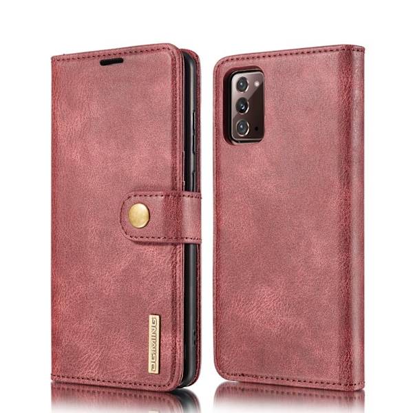 DG.MING 2-in-1 Back Cover + Äkta Läder Plånboksfodral Röd