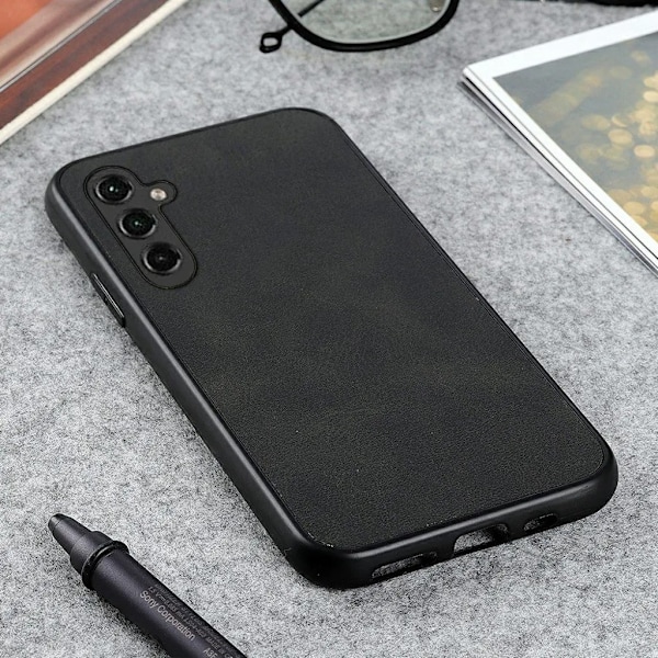 Galaxy A14 5G/4G Mobilskal Cowhide Texture - Svart Svart