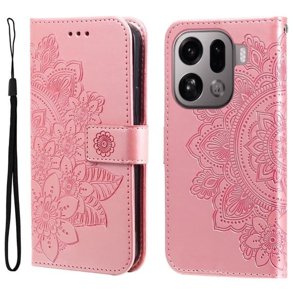 Oppo Find X9 Pro 5G Plånboksfodral Konstläder Ställ - Rosa