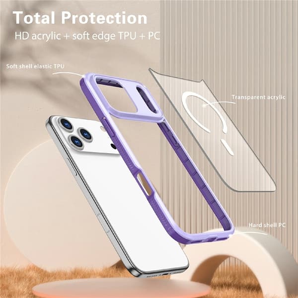 Mobilskal till iPhone 17 Pro MagSafe TPU + PC Clear - Lila Lila