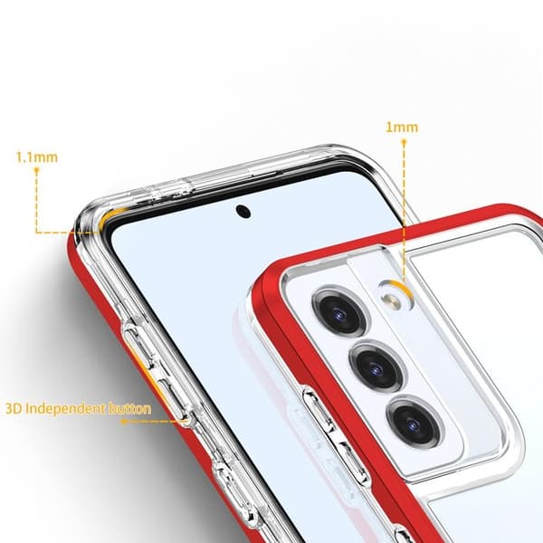 Galaxy S21 Plus 5G Skal Clear 3in1 - Röd Röd