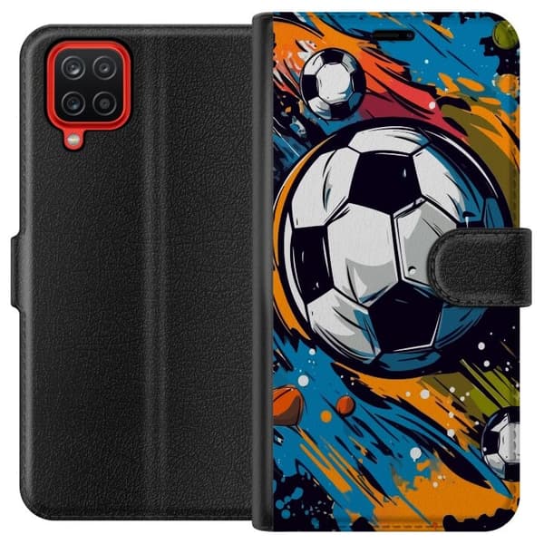 Plånboksfodral till Samsung Galaxy A12 med Fotbollar