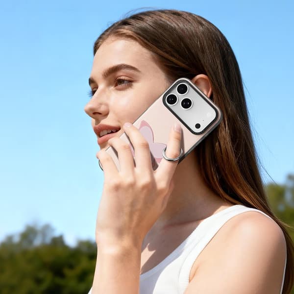 DUX DUCIS Mobilskal till iPhone 17 Pro Max Fingerring/Rem Luvy Series Rosa