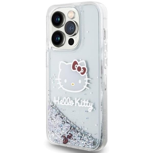 Hello Kitty iPhone 15 Pro Mobilskal Liquid Glitter Charms