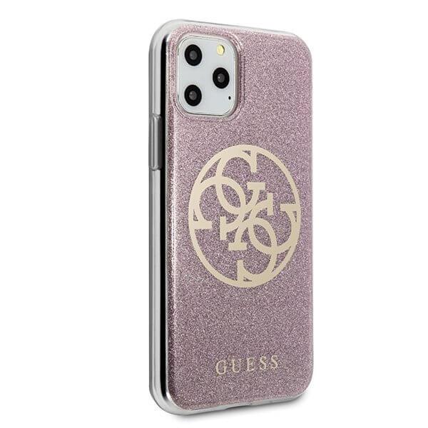 Guess Skal iPhone 11 Pro Max Circle Glitter - Rosa Rosa