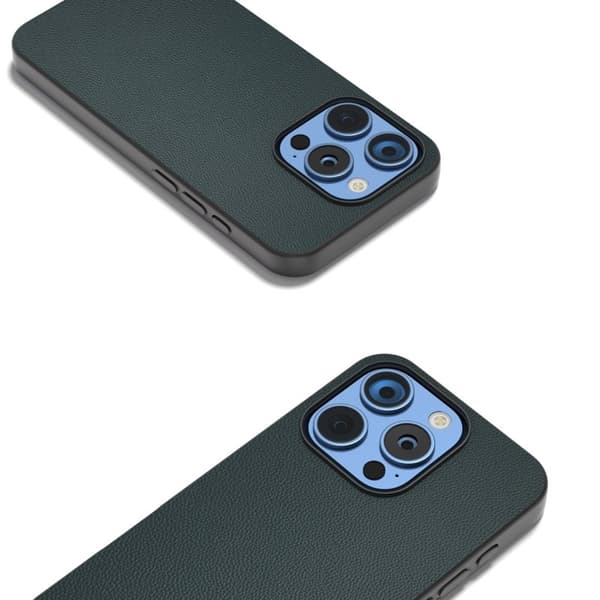 ABEEL Mobilskal till iPhone 16 Pro Äkta Läder PC Telefonfodral - Grön