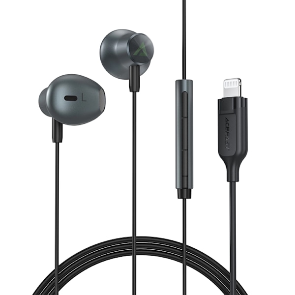Acefast In-Ear Lightning Hörlurar 1.2m - Svart Svart