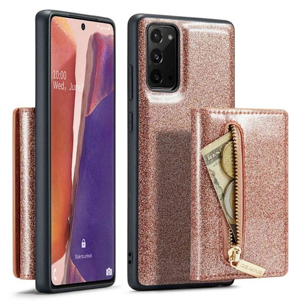 DG.MING M3 Series Plånboksfodral för Samsung Galaxy Note20 5G - Roséguld