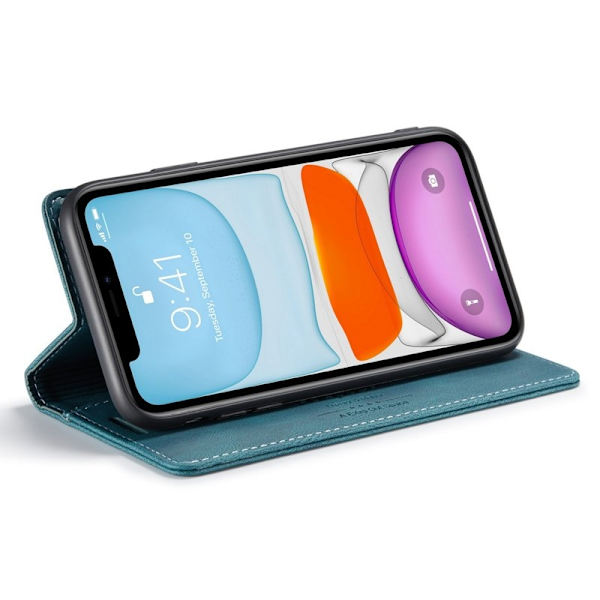 AUTSPACE A01 iPhone 11 Pro Max Plånboksfodral Konstläder - Blå