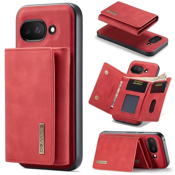 DG.MING M1 Series Mobilskal till Google Pixel 9a Kickstand PU Röd